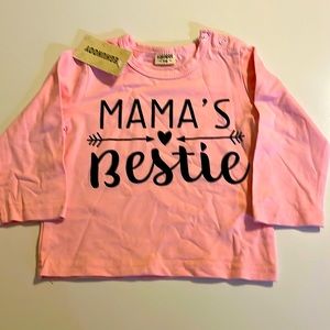 Eghunooy 6 - 9 months Girls Pink “Mama’s Bestie” T-shirt NWT